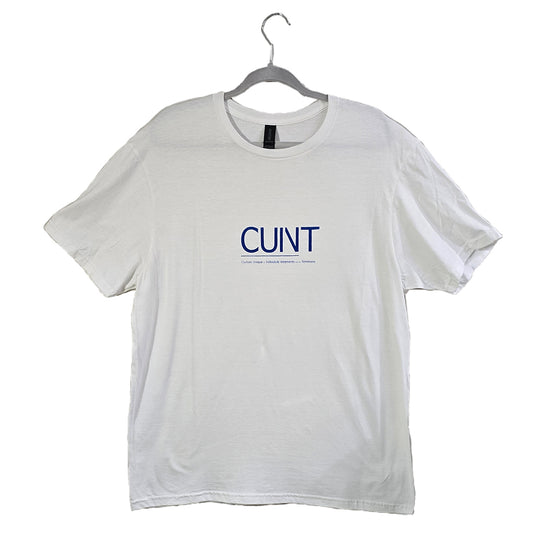 CUIVT T-Shirt White with Blue Text