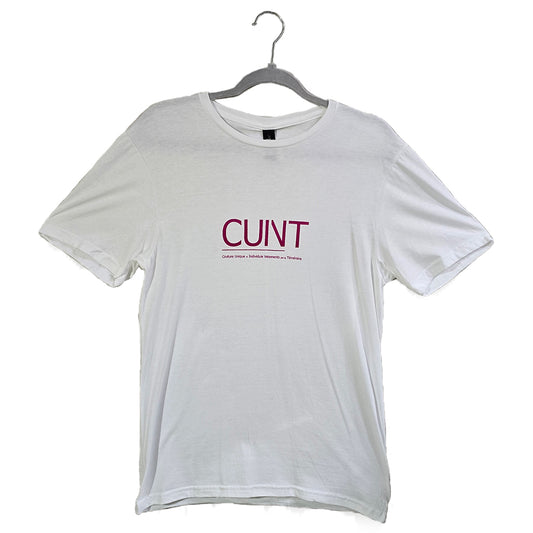 CUIVT T-Shirt White with Pink Text