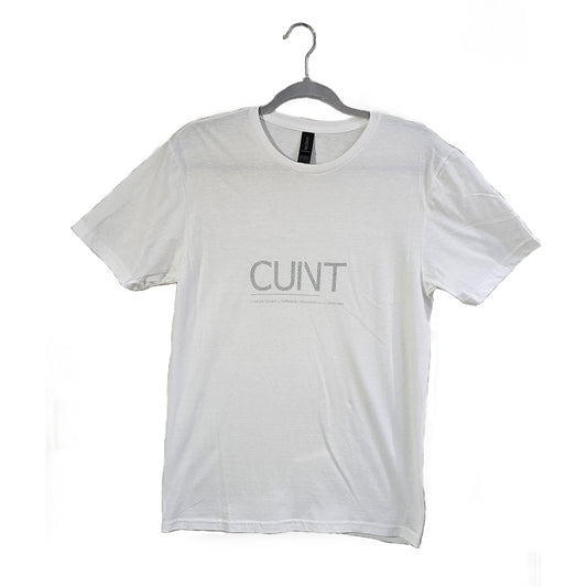 CUIVT T-Shirt White with Silver Text