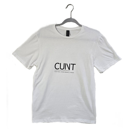 CUIVT T-Shirt White with Black Text