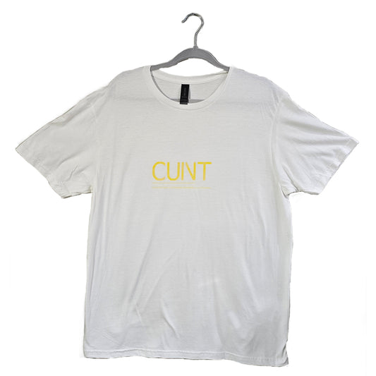 CUIVT T-Shirt White with Yellow Text